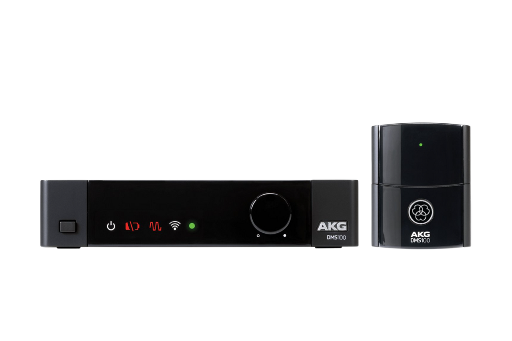 Close-up shot of an AKG DMS100 Instrument Set Receiver with Hanhdheld Transmitter