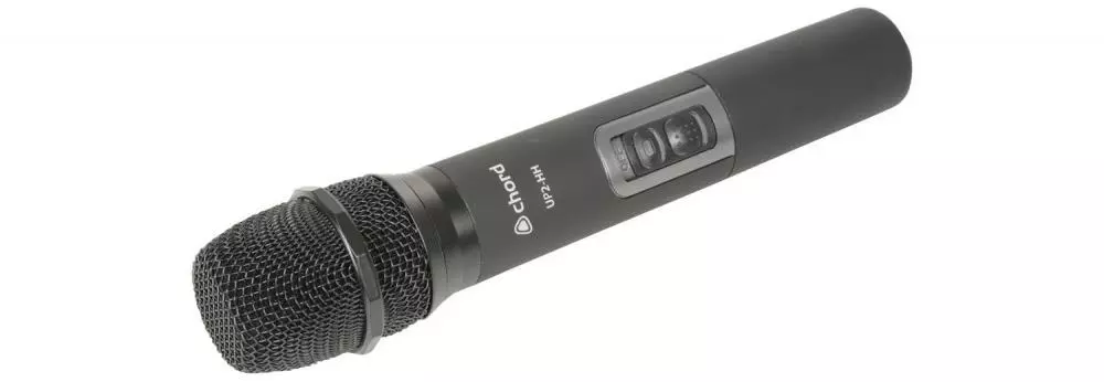Side-facing shot of a Chord UP2-HT UHF Wireless Handheld Microphone with On/Off Switch (For UP2 Systems)