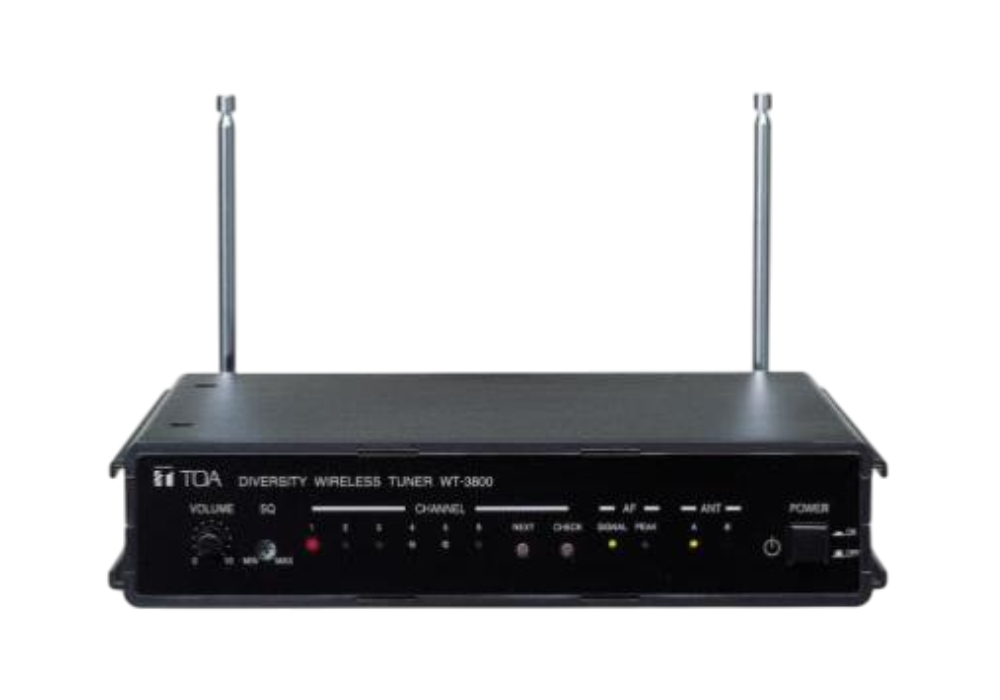 Front-facing shot of a Rack Mountable VHF Wireless Diversity Tuner