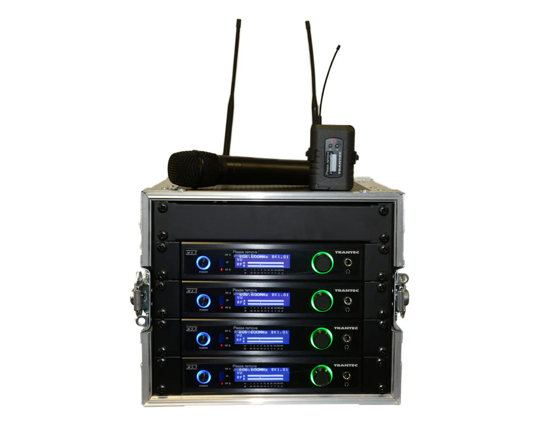 Trantec S5.5 Racked ‘n’ Ready – 4 Channel UHF Wireless Microphone System (G01/Channel 38)