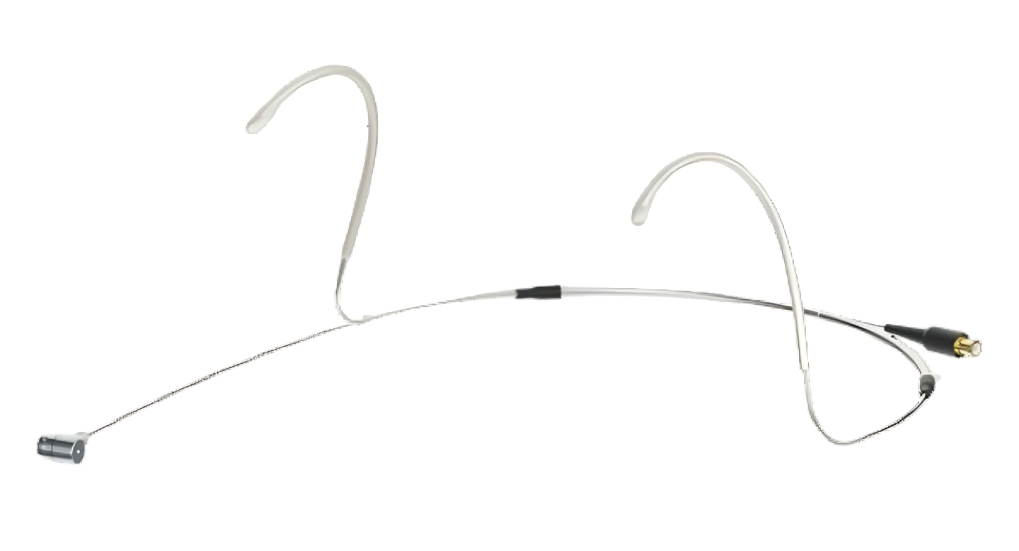 Close-up shot of a Silver 'Sennheiser Headmic 4' Condenser Cardioid Neckband Microphone with 3-Pin Connector